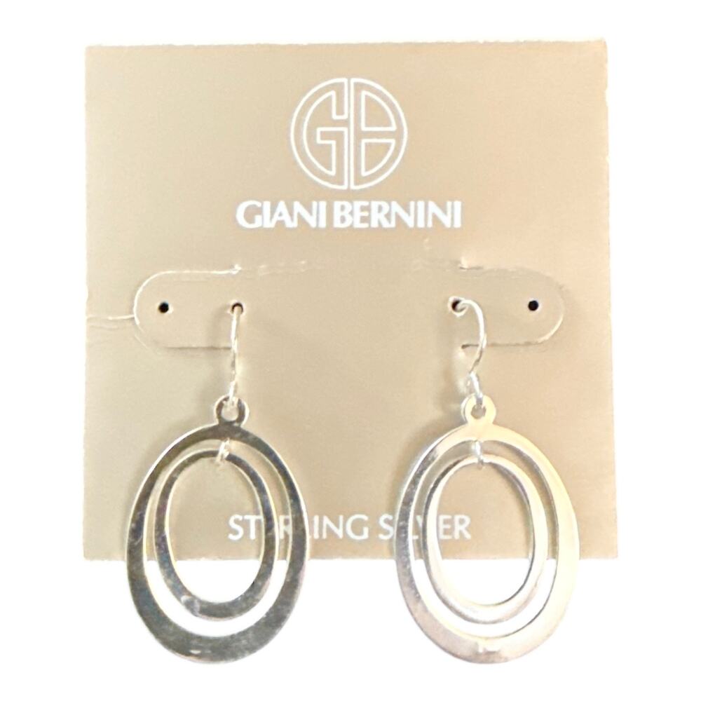 GIANI BERNINI Sterling Silver Nested Oval Drop Earrings NWT